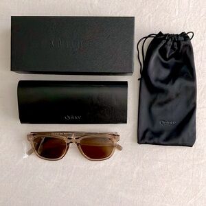 Quince Athens Polarized Acetate Sunglasses in Clear Taupe